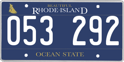 RI license plate 053292