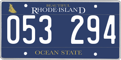 RI license plate 053294