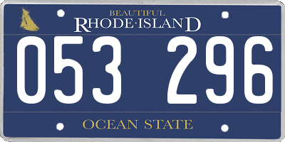 RI license plate 053296