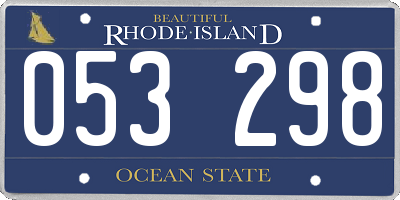 RI license plate 053298