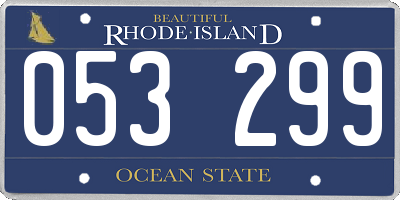RI license plate 053299