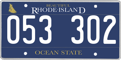 RI license plate 053302