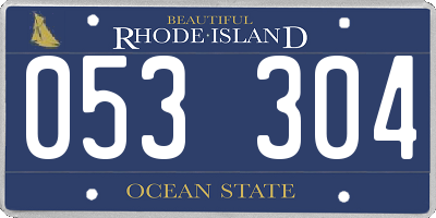 RI license plate 053304
