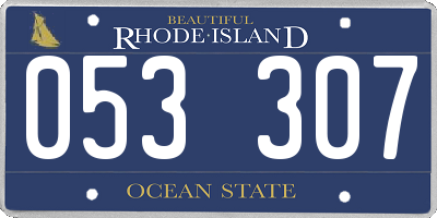 RI license plate 053307