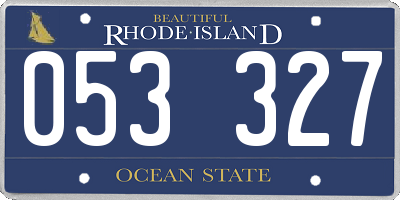 RI license plate 053327