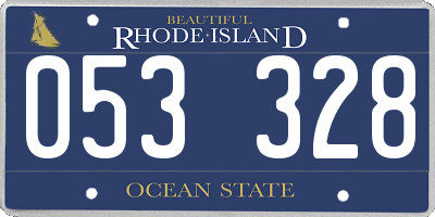 RI license plate 053328