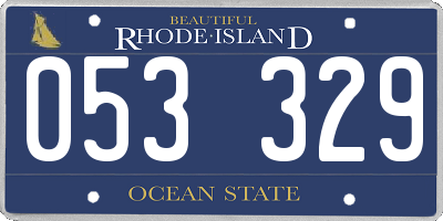 RI license plate 053329