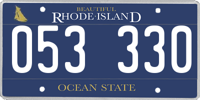 RI license plate 053330