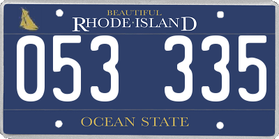 RI license plate 053335