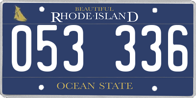 RI license plate 053336