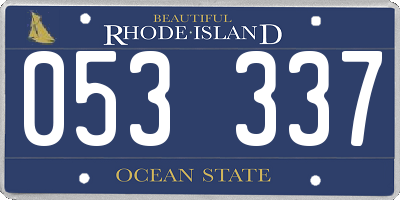 RI license plate 053337