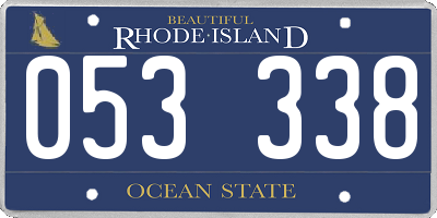 RI license plate 053338