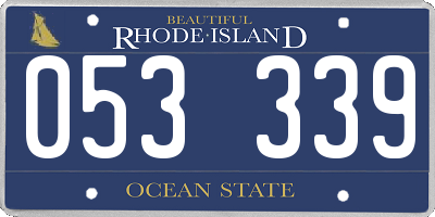 RI license plate 053339