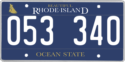RI license plate 053340