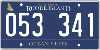 RI license plate 053341