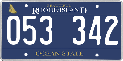 RI license plate 053342