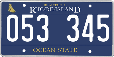 RI license plate 053345
