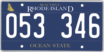 RI license plate 053346