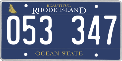 RI license plate 053347