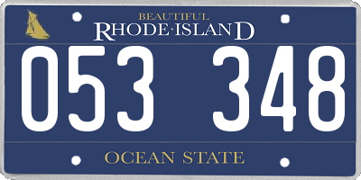 RI license plate 053348