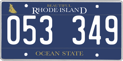 RI license plate 053349