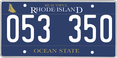 RI license plate 053350