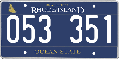 RI license plate 053351