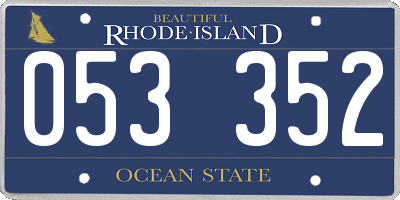 RI license plate 053352