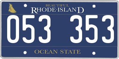 RI license plate 053353