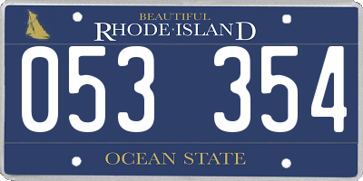 RI license plate 053354