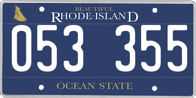 RI license plate 053355