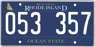 RI license plate 053357