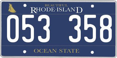 RI license plate 053358