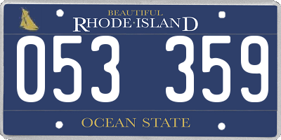 RI license plate 053359