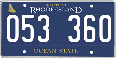 RI license plate 053360