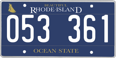 RI license plate 053361