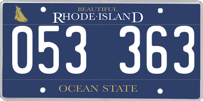 RI license plate 053363