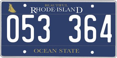 RI license plate 053364