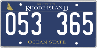 RI license plate 053365
