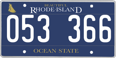 RI license plate 053366