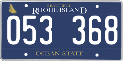 RI license plate 053368