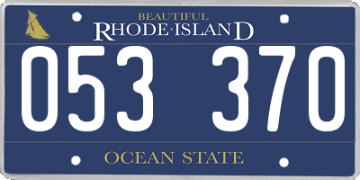 RI license plate 053370