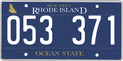 RI license plate 053371