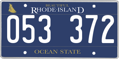 RI license plate 053372