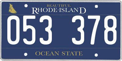 RI license plate 053378