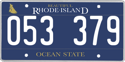 RI license plate 053379