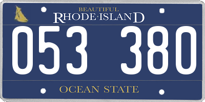 RI license plate 053380