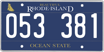 RI license plate 053381
