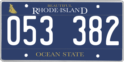 RI license plate 053382