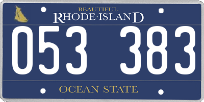 RI license plate 053383